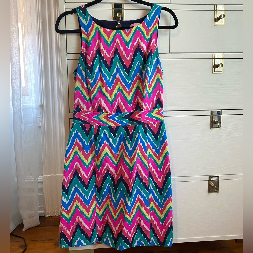 Lilly Pulitzer Multicolor Chevron Dress with Back Cutout